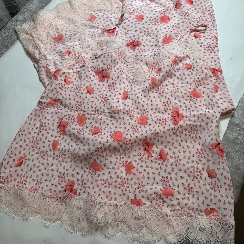 Victoria's Secret Pink Floral Lace Pajama Set